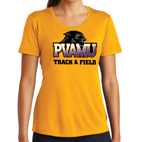  Womens Gold Performance Short Sleeve Tee - Track & Field