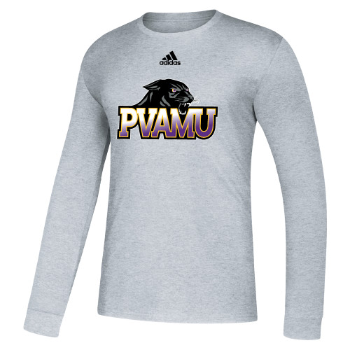  Adidas Medium Grey Heather Fresh Long Sleeve Tee - Primary Athletics Mark Adidas