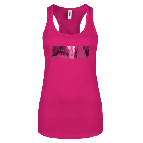  Next Level Ladies Raspberry Ideal Racerback Tank - PVAMU Foil