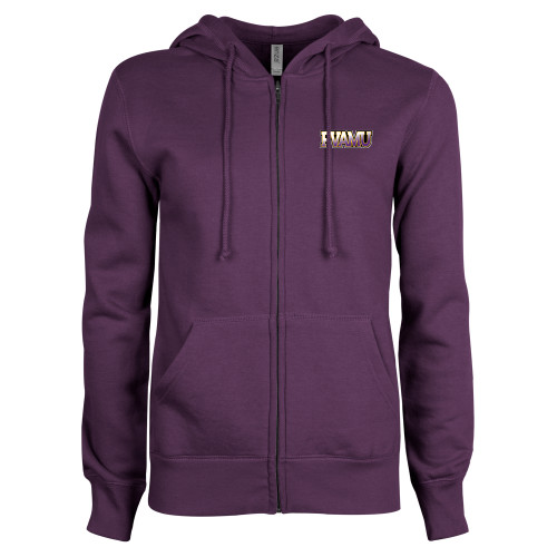  ENZA Womens Purple Fleece Full Zip Hoodie - PVAMU