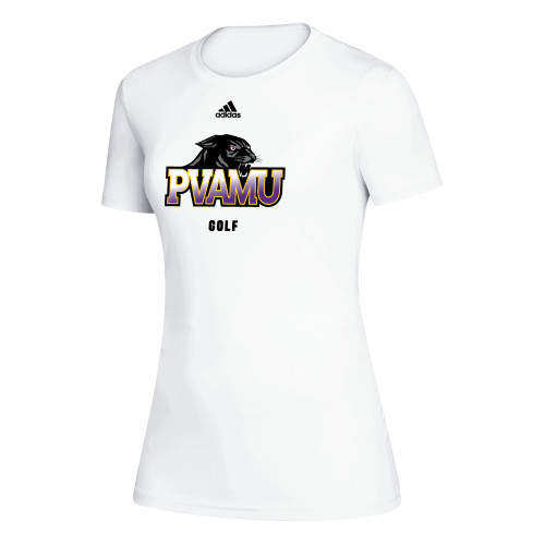  Adidas Womens White Creator Performance Tee - Adidas PVAMU Golf