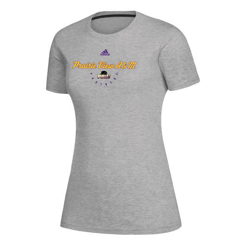  Adidas Womens Medium Heather Grey Creator Performance  Tee - Adidas Script Design PVAMU