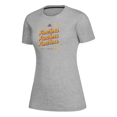  Adidas Womens Medium Heather Grey Creator Performance  Tee - Adidas Arched Est Design PVAMU
