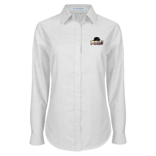  Womens White Oxford Shirt - Official Logo
