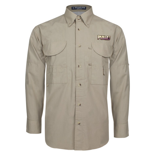  Khaki Fishing Shirt Performance Long Sleeve - PVAMU