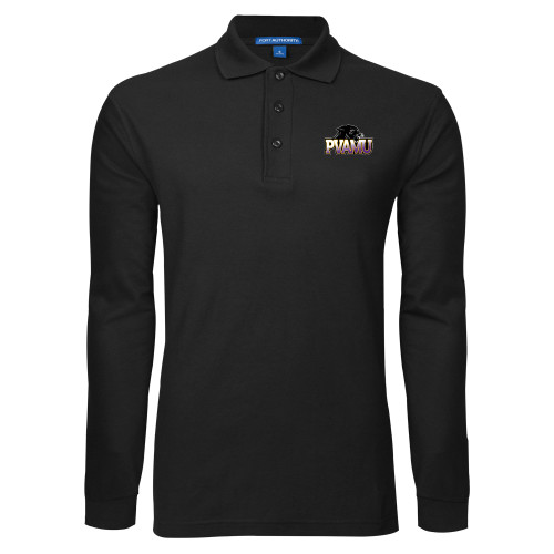  Black Long Sleeve Polo - Official Logo