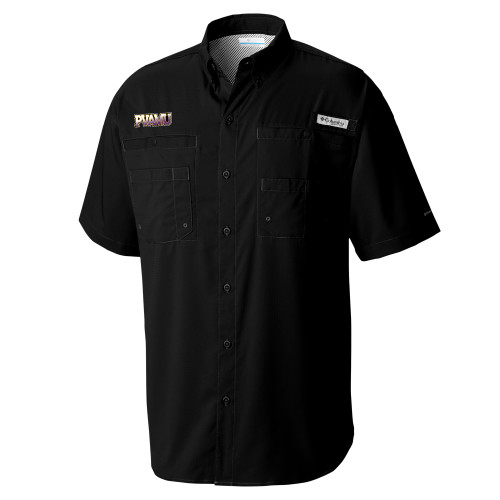  Columbia Black Tamiami Performance Short Sleeve Shirt - PVAMU