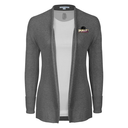  Womens Heather Grey Open Front Cardigan Sweater - Official Logo