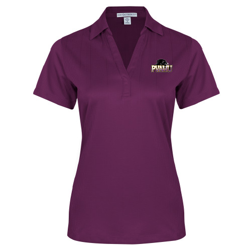  Womens Purple Performance Fine Jacquard Polo - Official Logo