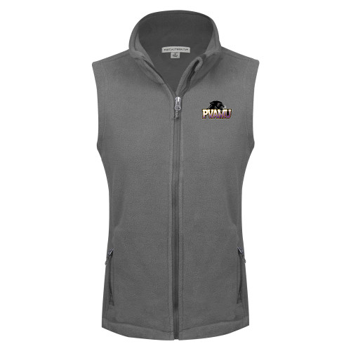  Womens Charcoal Fleece Full Zip Vest - Official Logo