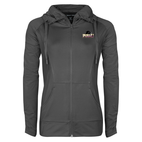  Womens Charcoal Sport Wick Stretch Full Zip Jacket - Official Logo