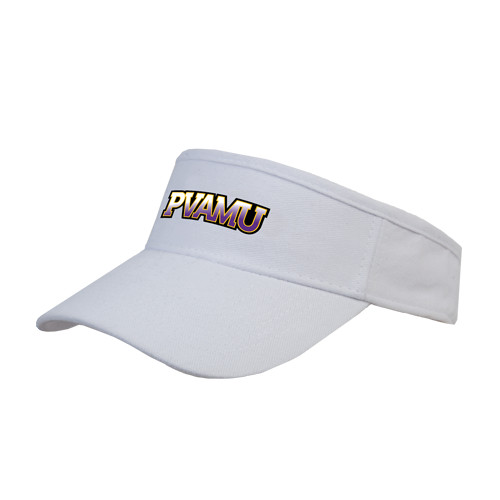  White Brushed Bull Denim Visor - PVAMU