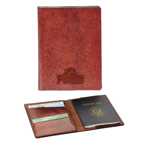  Fabrizio Brown RFID Passport Holder - Official Logo Engraved