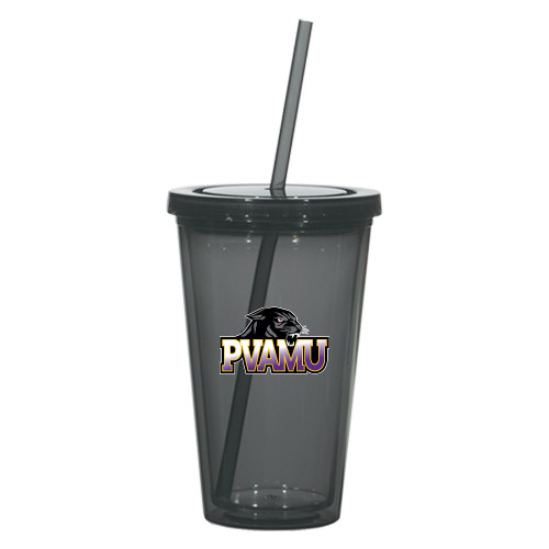  Madison Double Wall Charcoal Tumbler w/Straw 16oz - Official Logo