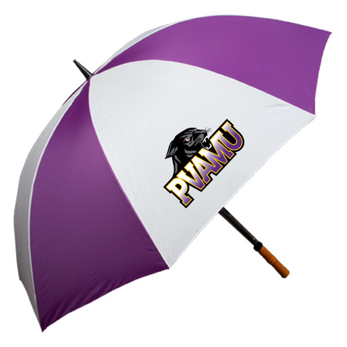  64 Inch Purple/White Umbrella - Official Logo