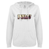 Thumbnail image for  ENZA Womens White V Notch Raw Edge Fleece Hoodie