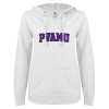 Thumbnail image for  ENZA Womens White V Notch Raw Edge Fleece Hoodie