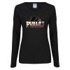 Thumbnail image for  Womens Black Long Sleeve V Neck Tee 