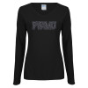 Thumbnail image for  Womens Black Long Sleeve V Neck Tee 