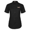 Thumbnail image for  Womens Black Twill Button Up Short Sleeve