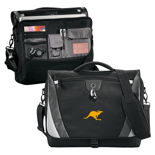 Austin College Black/Grey Slope Computer Messenger Bag