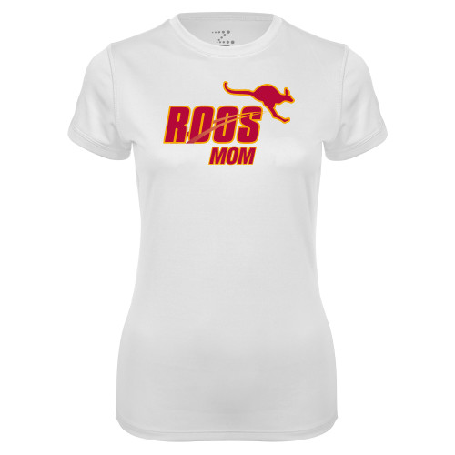  Womens White Performance Tee - Mom