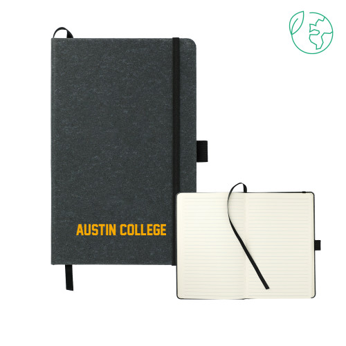  5.5 x 8.5 Black FSC Mix Recycled Leather Bound Journal - Austin College
