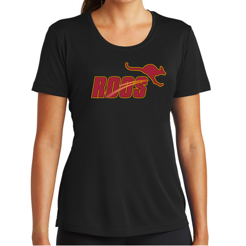  Womens Black Performance Tee - Roos