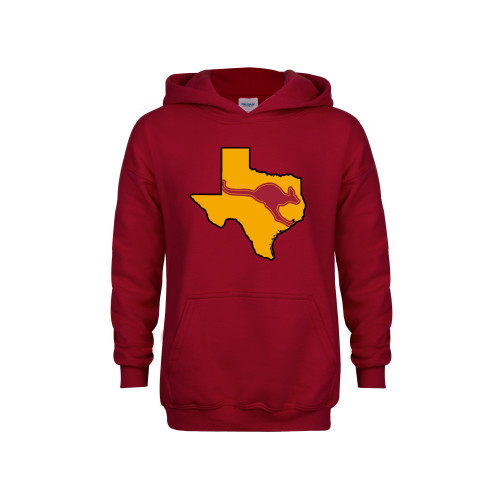  Youth Cardinal Fleece Hoodie - Texas with Mascot