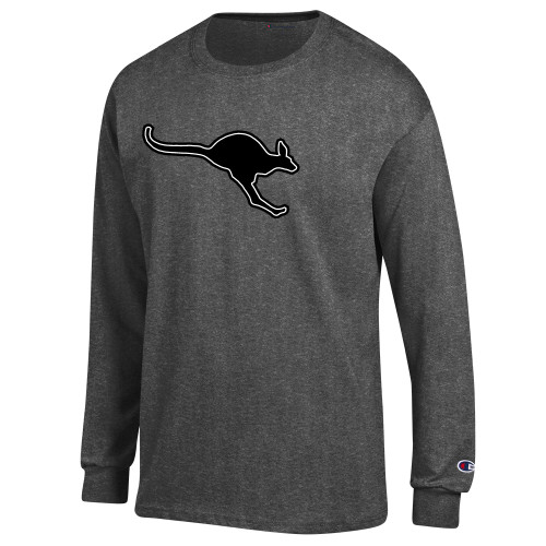  Champion Granite Heather Long Sleeve T Shirt - Roo Mascot