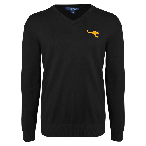  Black VNeck Sweater - Roo Mascot