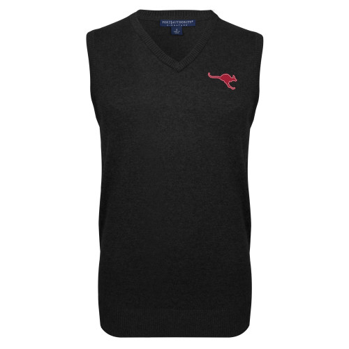  Black VNeck Sweater Vest - Roo Mascot