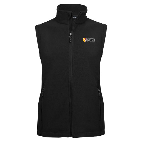 Austin College Black Fleece Full Zip Vest