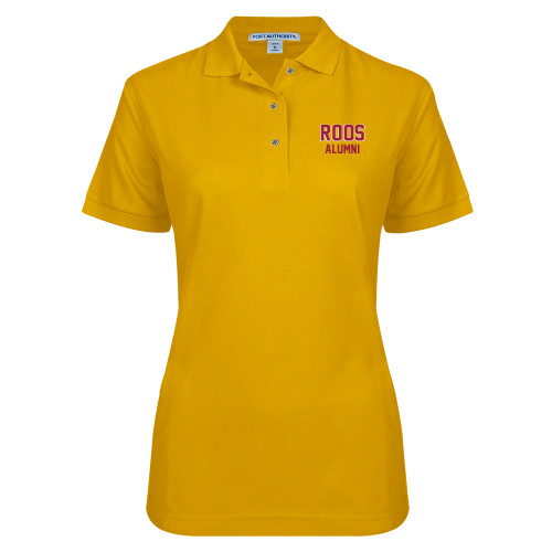  Womens Silk Touch Gold Pique Polo - Alumni