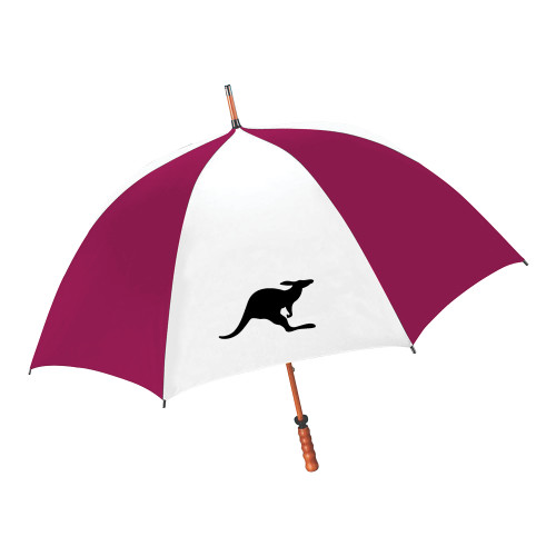  62 Inch Cardinal/White Umbrella - Name of logo here with 80 characters max