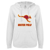 Thumbnail image for  ENZA Womens White V Notch Raw Edge Fleece Hoodie
