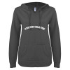 Thumbnail image for  ENZA Womens Dark Heather V Notch Raw Edge Fleece Hoodie