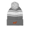 Thumbnail image for  Grey/White Two Tone Knit Pom Beanie w/Cuff