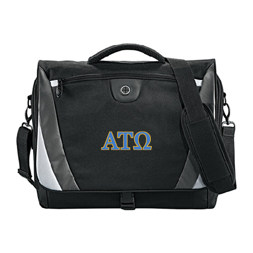 Alpha Tau Omega Black/Grey Slope Computer Messenger Bag