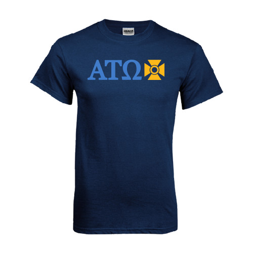 Navy T Shirt-Greek Letters with Cross