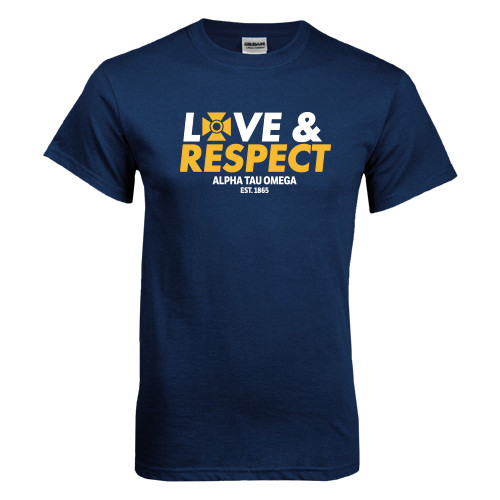 Navy T Shirt-Love and Respect Stacked
