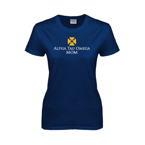 Womens Short Sleeve Navy Tee-Mom