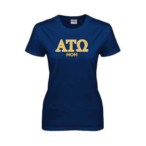 Womens Short Sleeve Navy Tee-Mom