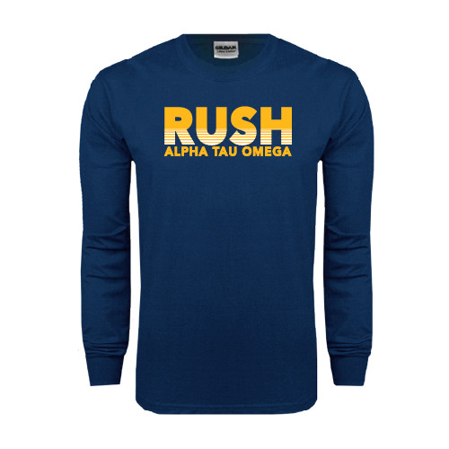 Navy Long Sleeve T-Shirt-Rush Lines
