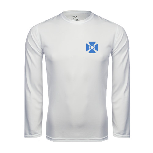 White Performance Long Sleeve Shirt-Cross