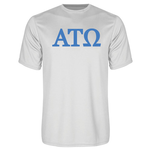 White Performance Tee-ATO Greek Letters