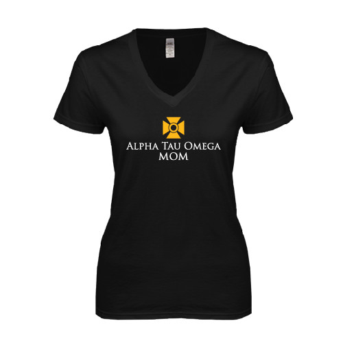 Next Level Womens Black Ideal V Tee-Mom