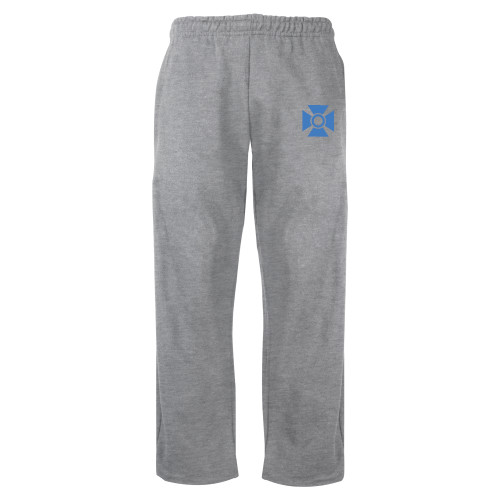 Grey Fleece Open Bottom Pant-Cross