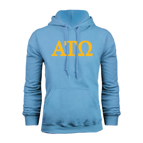 Light Blue Fleece Hoodie-ATO Greek Letters