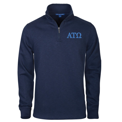 Navy Slub Fleece 1/4 Zip Pullover-ATO Greek Letters